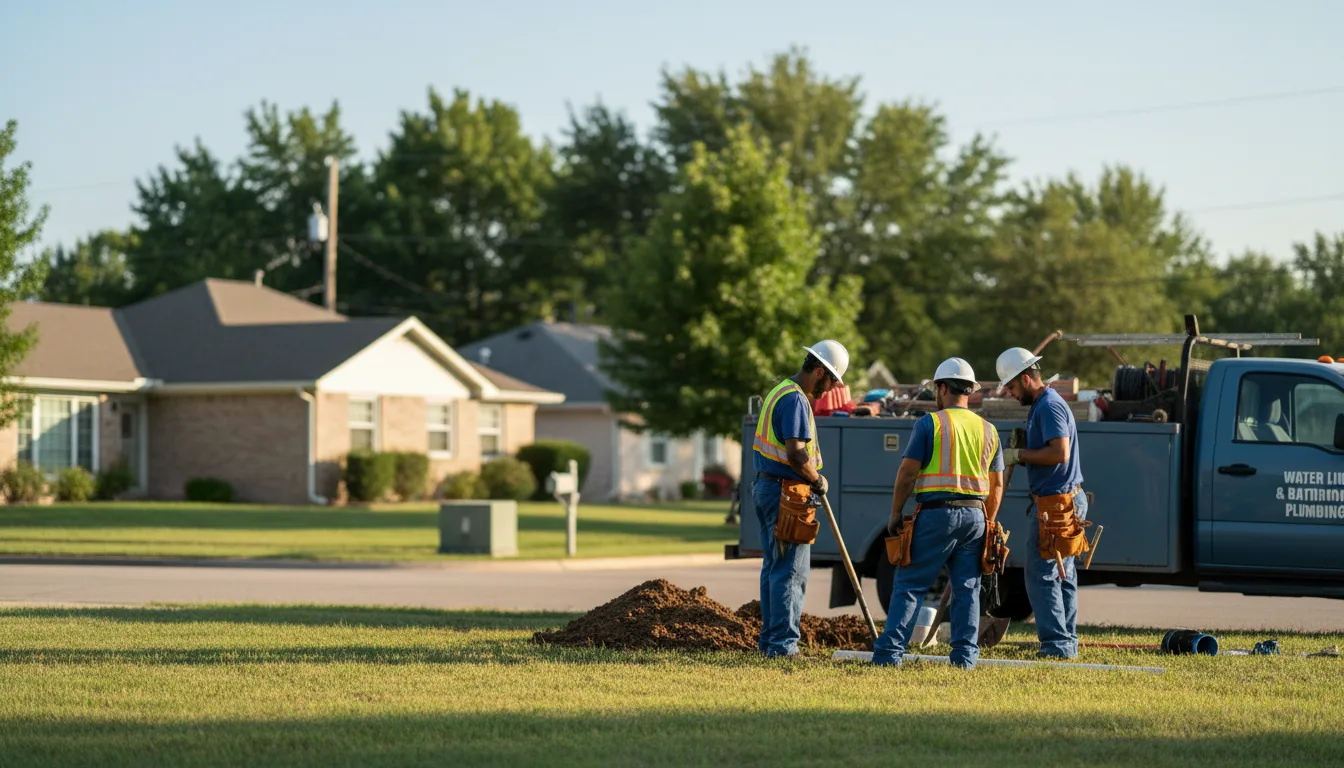 Residential water line and bathroom plumbing service in Afton, IA